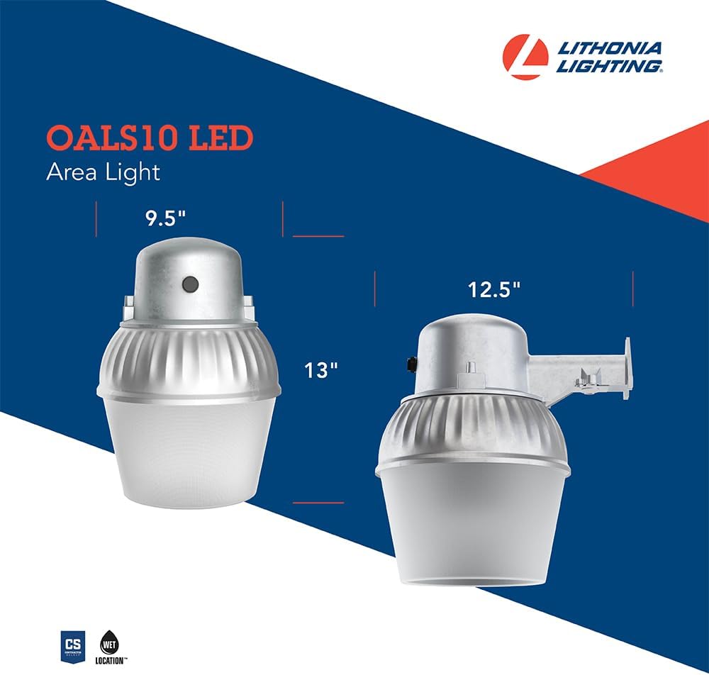 Gray Outdoor LED Area Light with Photocell W385