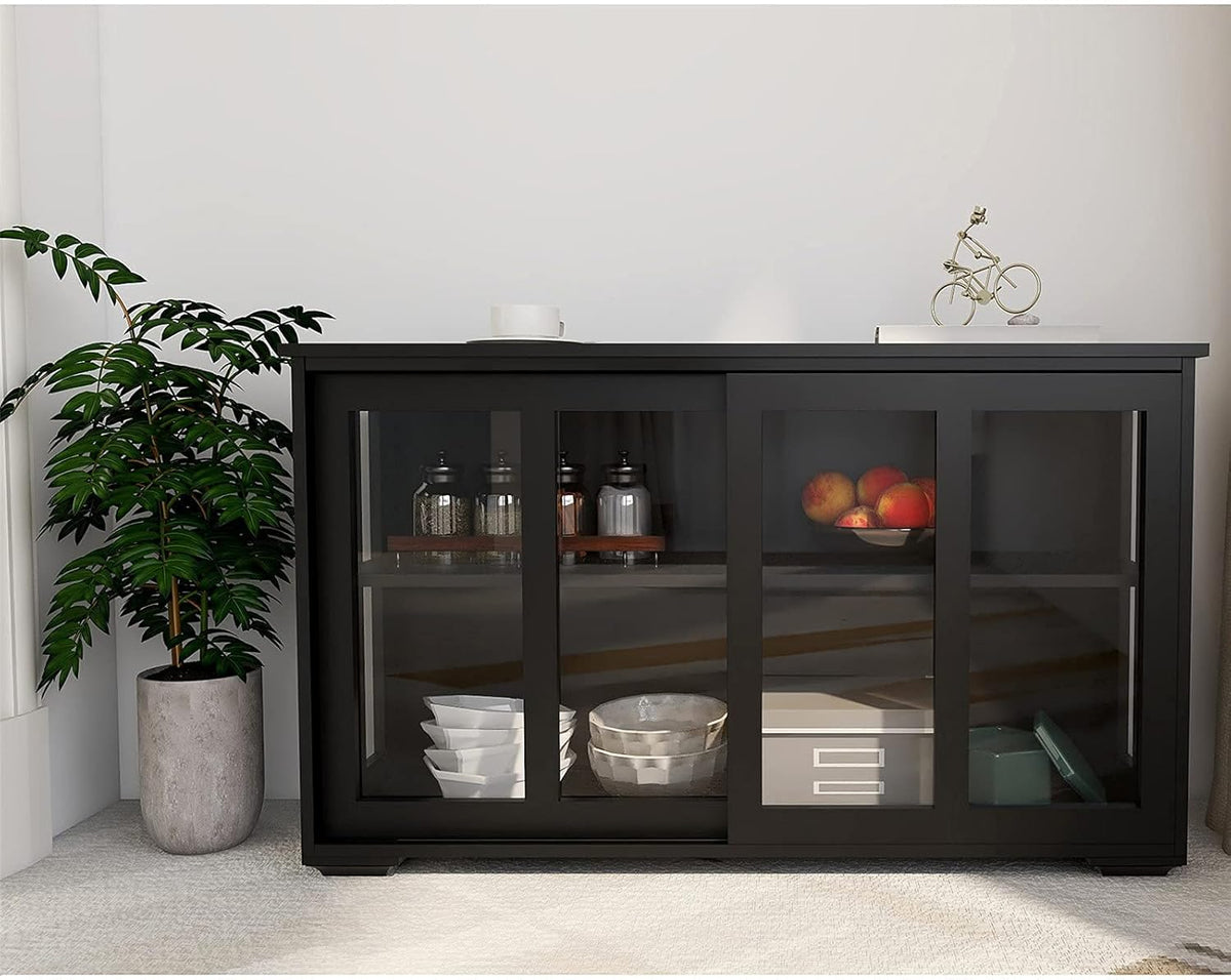 Brown Glass Door Storage Cabinet Z145