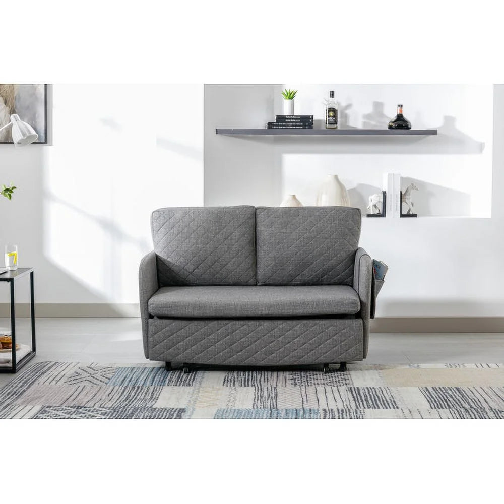 Velvet Convertible Sleeper Sofa Bed with 2 Pillows V913695