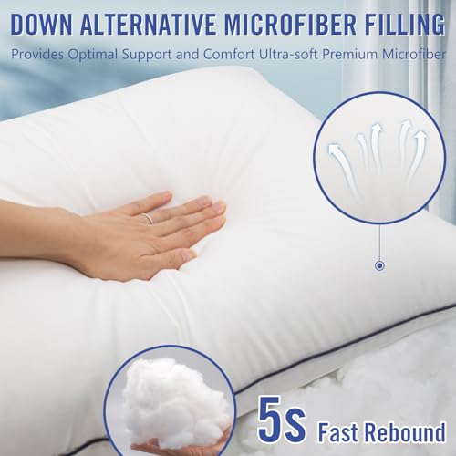 King Size Cooling Microfiber Bed Pillows Set of 4 Z760171