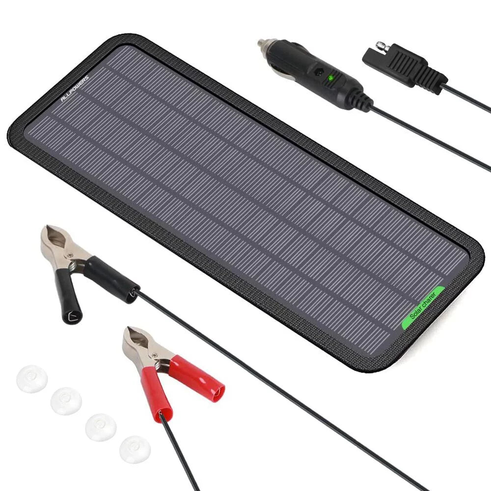 5W 12V 18V Solar Battery Maintainer Portable Solar Panel Kit V6198