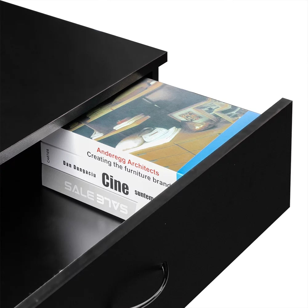 Black 4-Drawer MDF Wood Dresser M87204