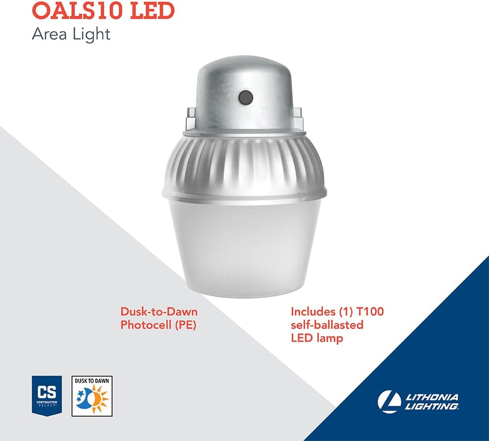 Gray Outdoor LED Area Light with Photocell W385