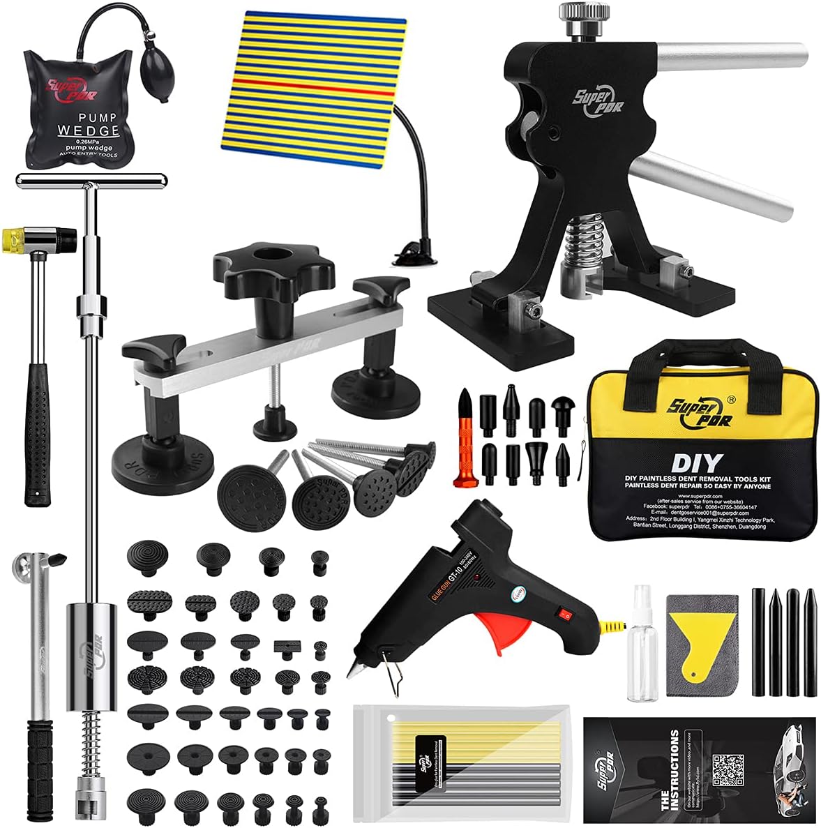 37 Pcs Paintless Dent Repair Puller Kit with Pulling Tabs M99205