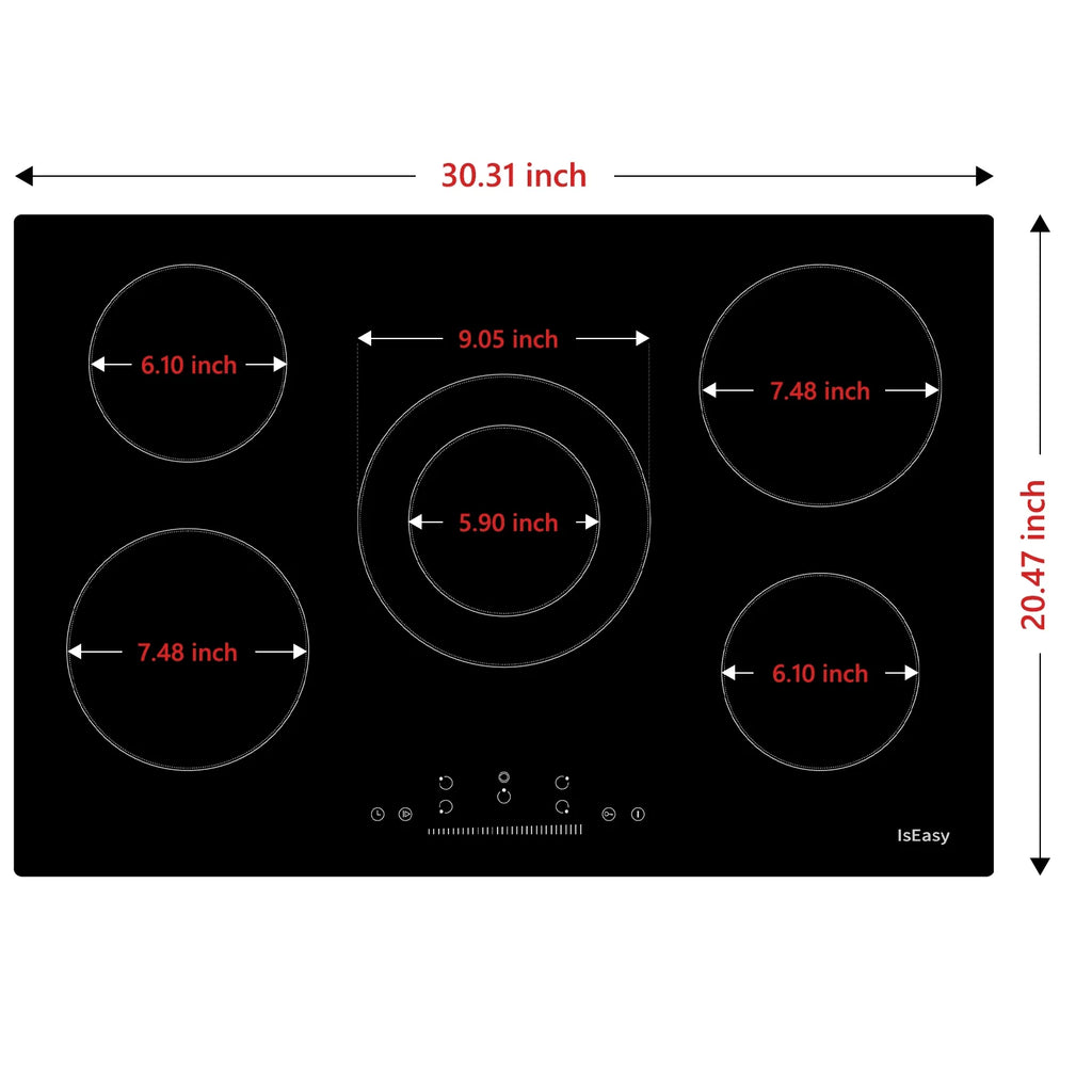 30" 5 Burners Electric Induction Cooktop N51766