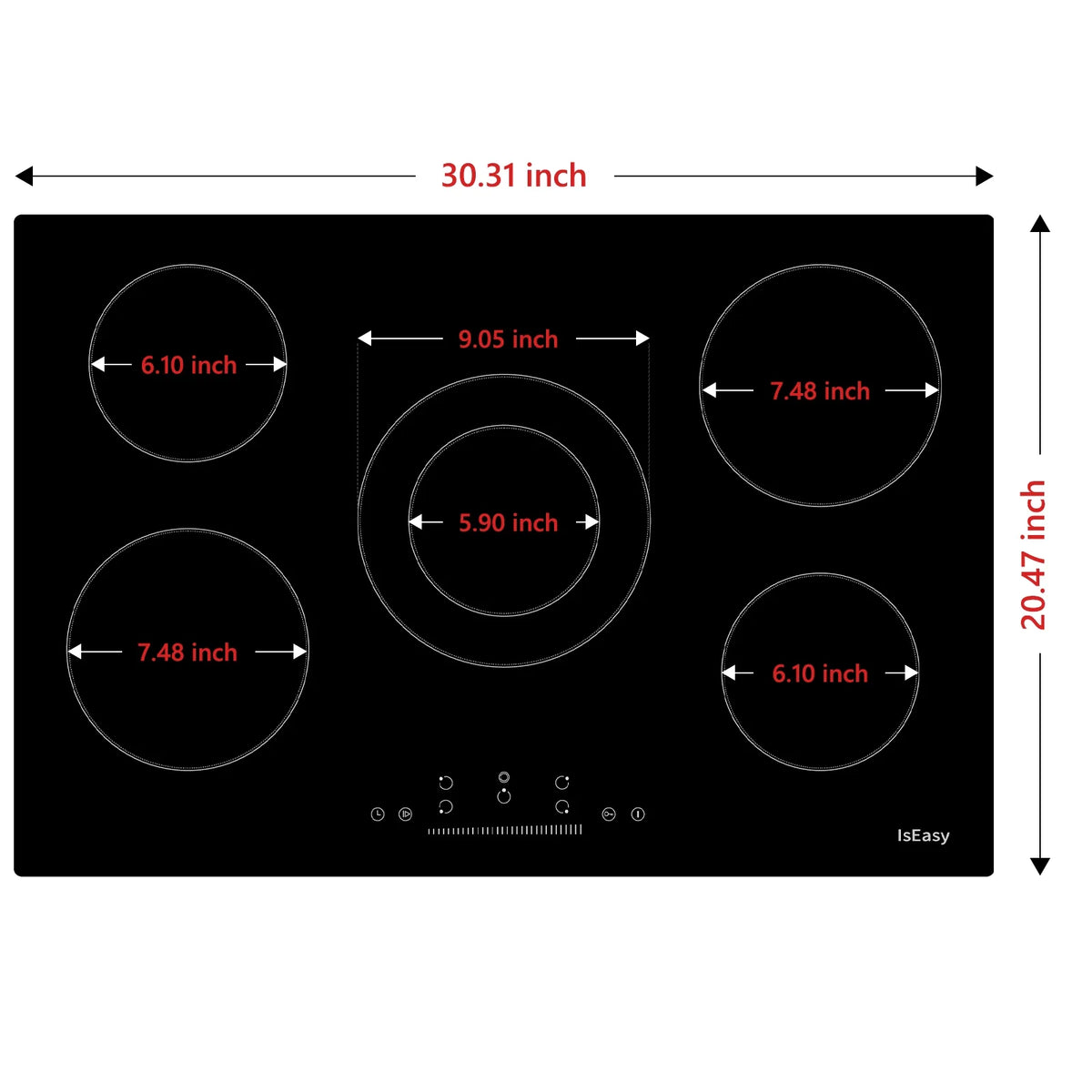 30" 5 Burners Electric Induction Cooktop N51766