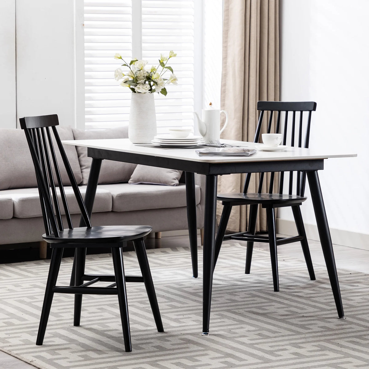 Black Wood Dining Chairs Set of 2 X96601