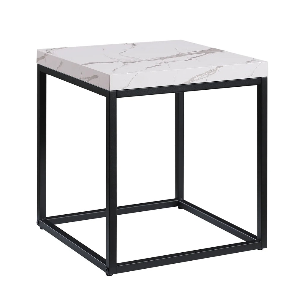Marble Wood and Metal Side Table M575