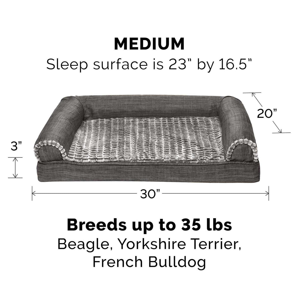 Luxe Fur & Performance Linen Sofa Bed D80704