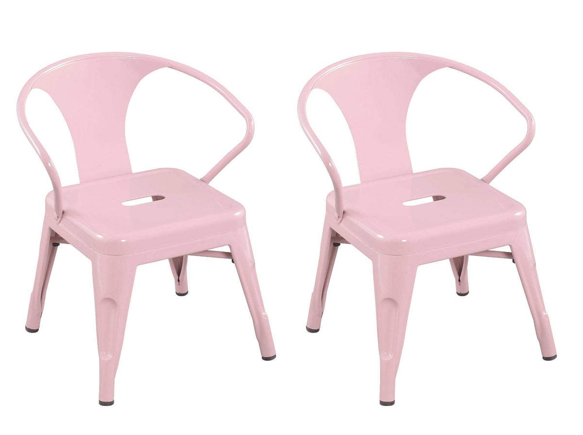 Set of 2 Kids Metal Activity Chairs Blush Pink Y491680