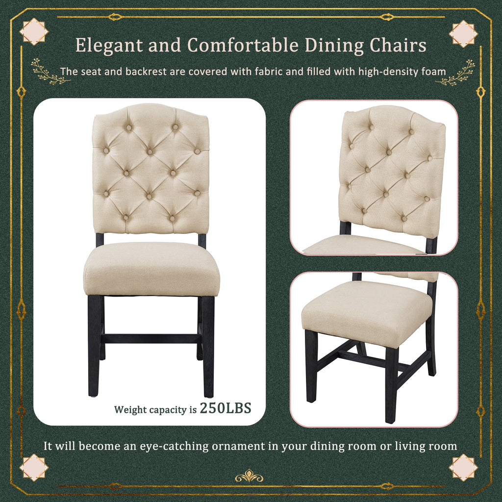 5 Piece Dining Set with Extendable Table and 4 Upholstered Chairs Z4453