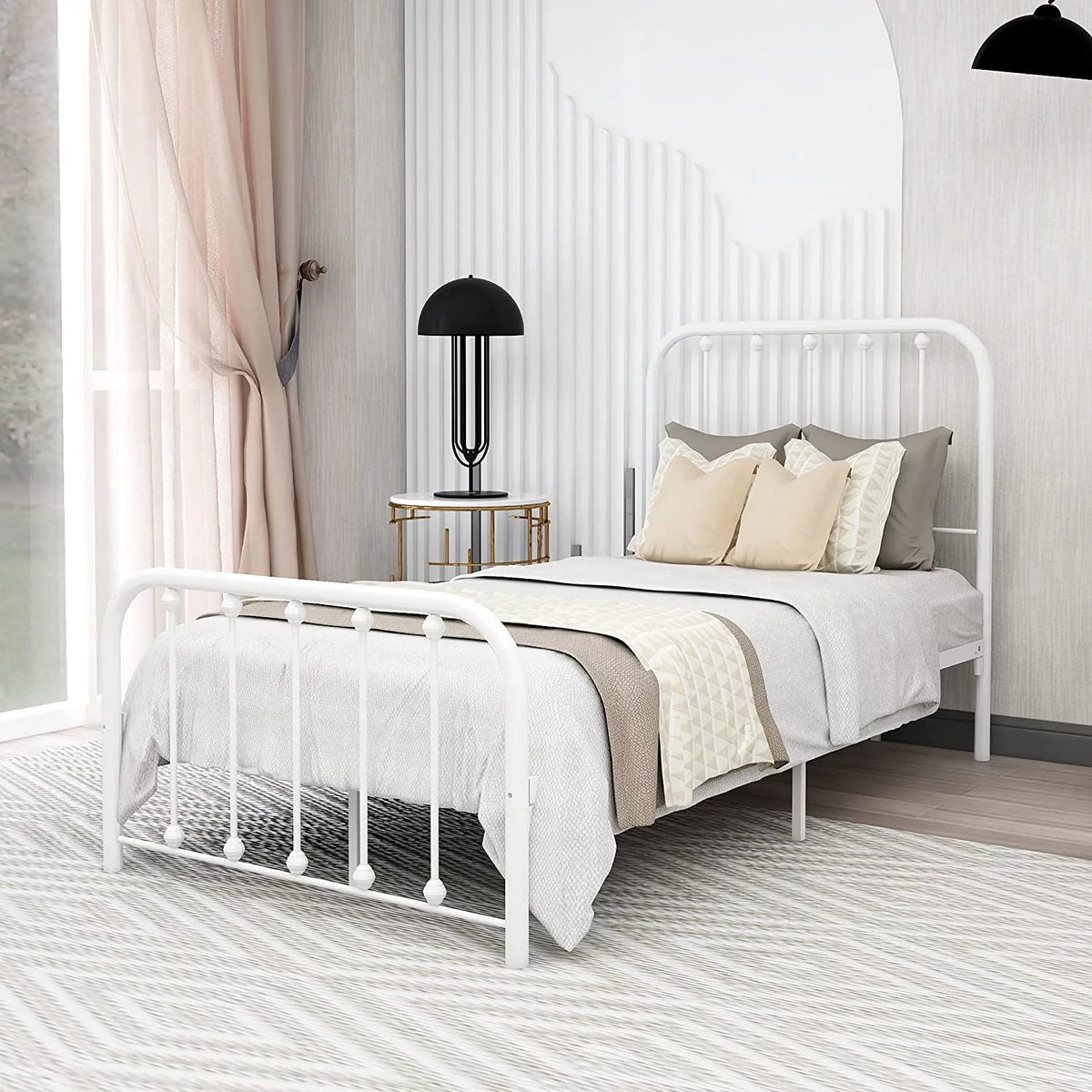 Sturdy Metal Platform Twin Bed Frame Y940