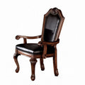 Black PU & Cherry Arm Chair Set-2 D2972