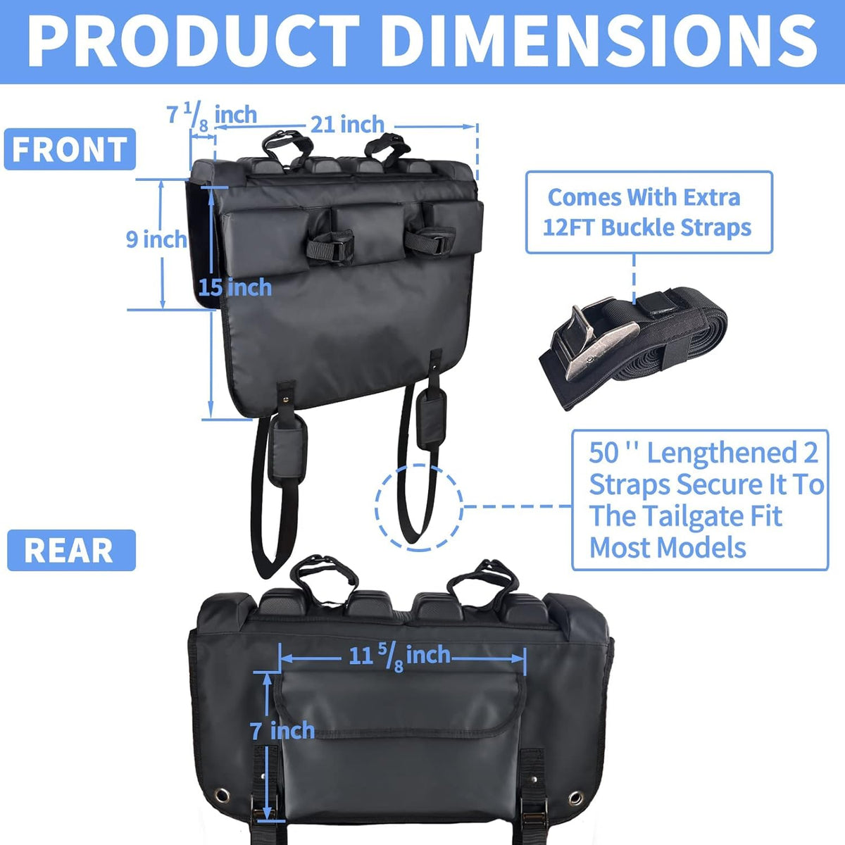 Tailgate Bike Pads with Tool Pocket, 21" Wide Pack of 2 I806263