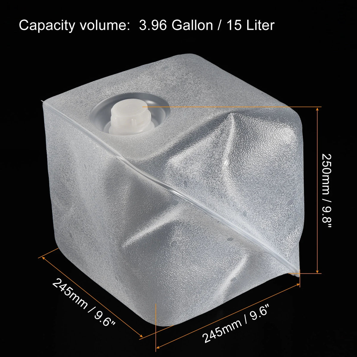 15 L Collapsible Water Container Cube Jug with Spigot and Sealing Cap E96309