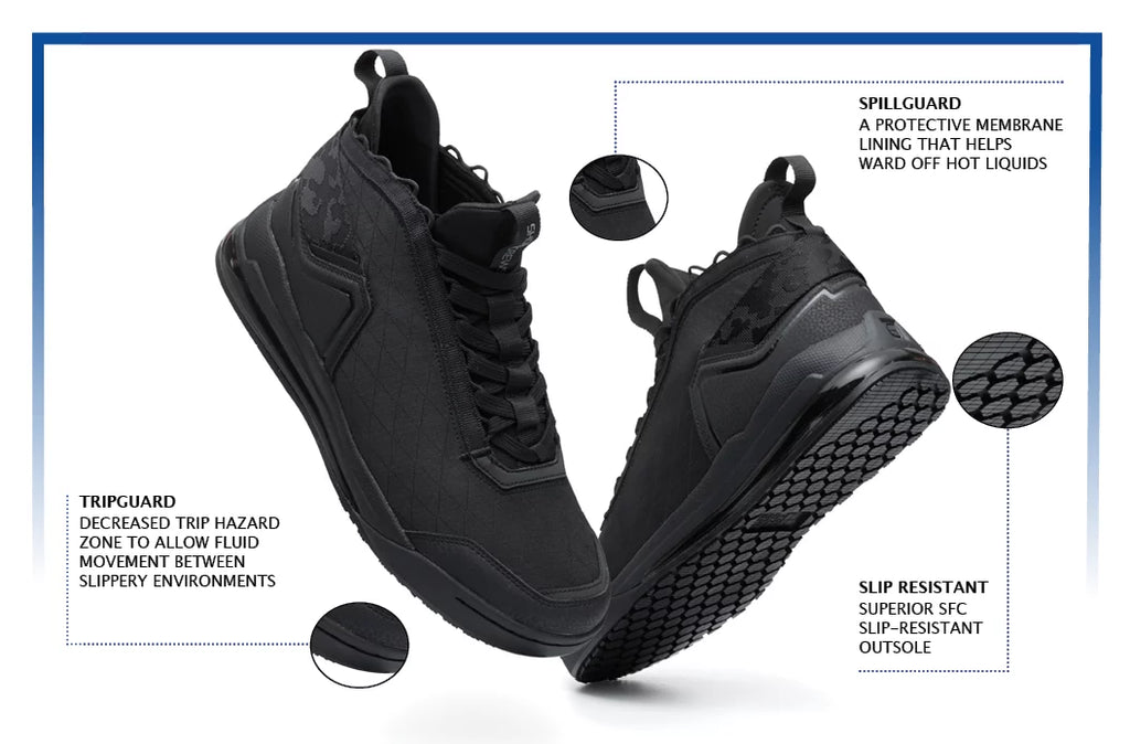 Black Water Resistant Slip Resistant Work Sneakers K296844