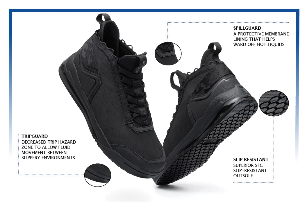 Black Water Resistant Slip Resistant Work Sneakers K296844