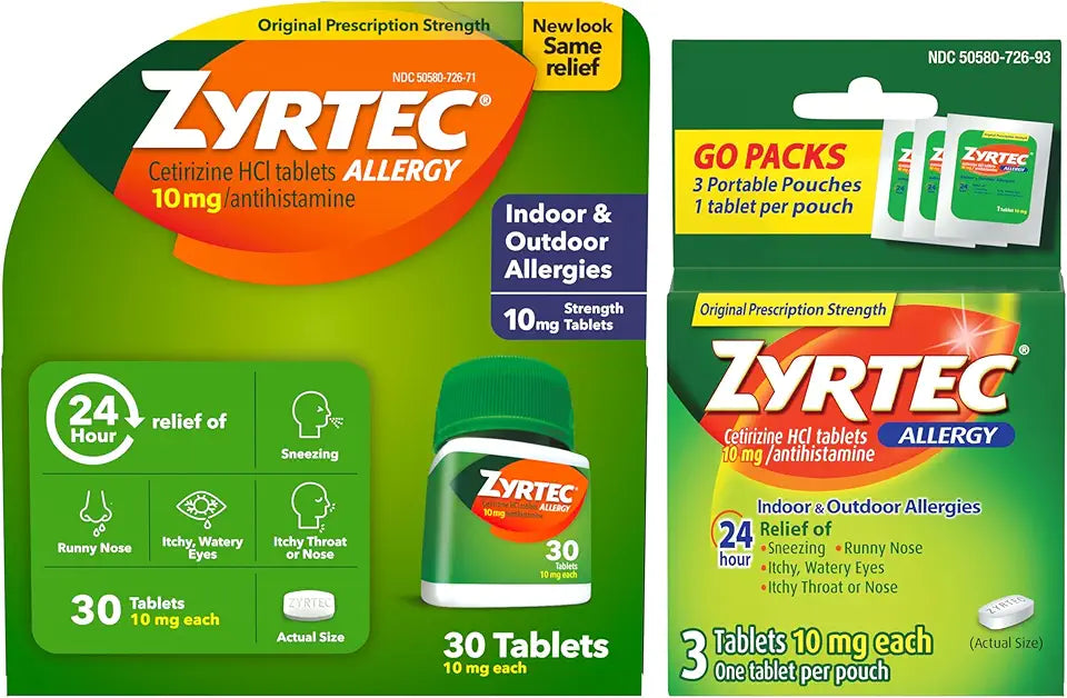 24 Hour Allergy Relief Tablets with Cetirizine HCl, 30 ct P466