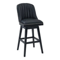 Black Faux Leather & Wood Swivel Counter Stool B26528