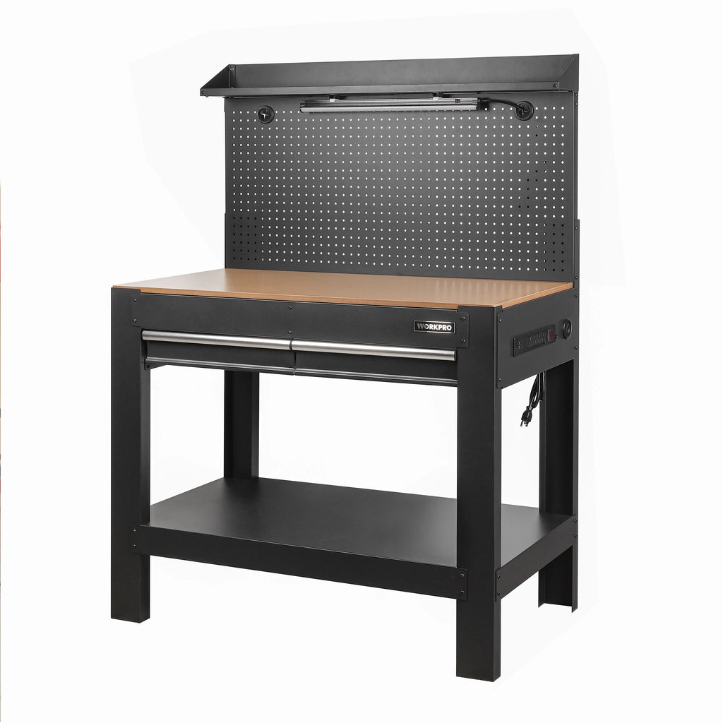 45-in Steel Multipurpose Workbench with LED Light & Power Strip Y744