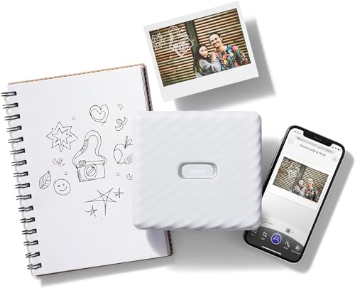 Instant Mini Link 2 Smartphone Printer + Instant Mini Film (40 Sheets) - Carrying Case and Microfiber Cleaning Cloth, Instant Mini Link Printer Bundle (Ash White) G365