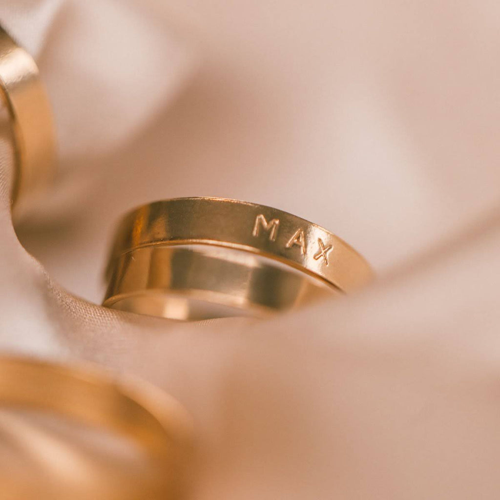Handstamped Gold Filled Ring V468