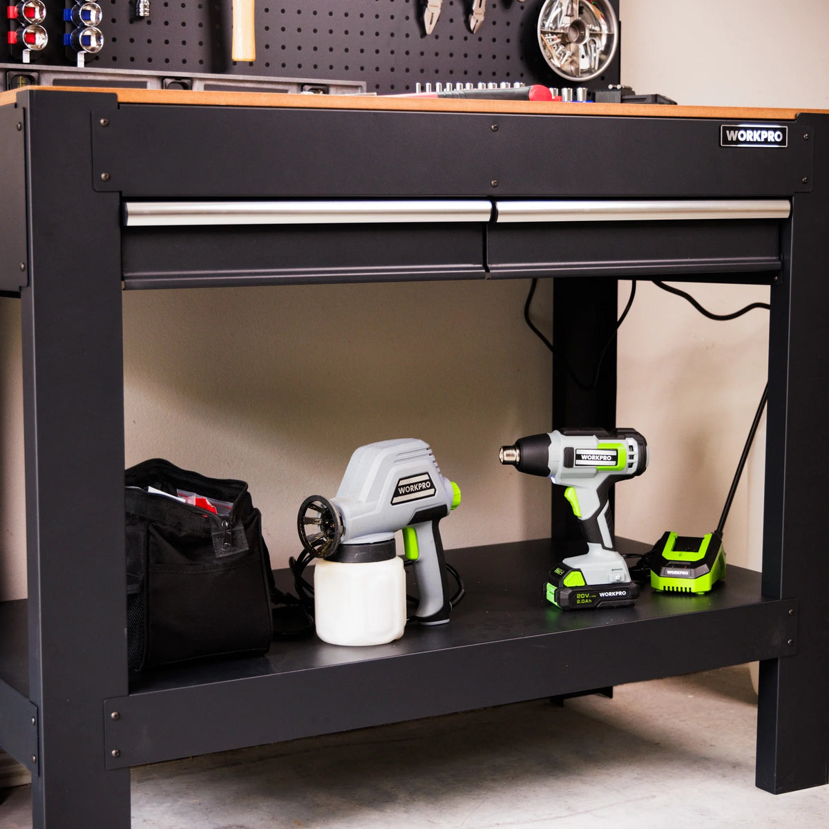 45-in Steel Multipurpose Workbench with LED Light & Power Strip Y744