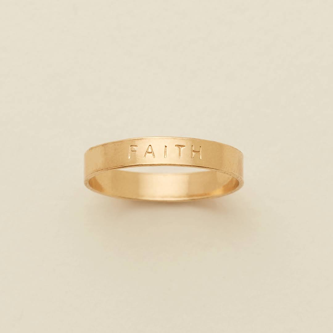Handstamped Gold Filled Ring V468