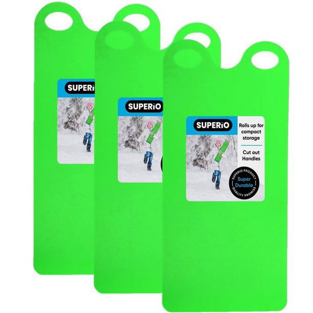3 Pack Green Kids Snow Sled T48914