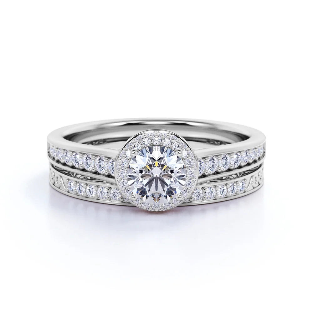 10K White Gold Channel Set Engagement Ring P396