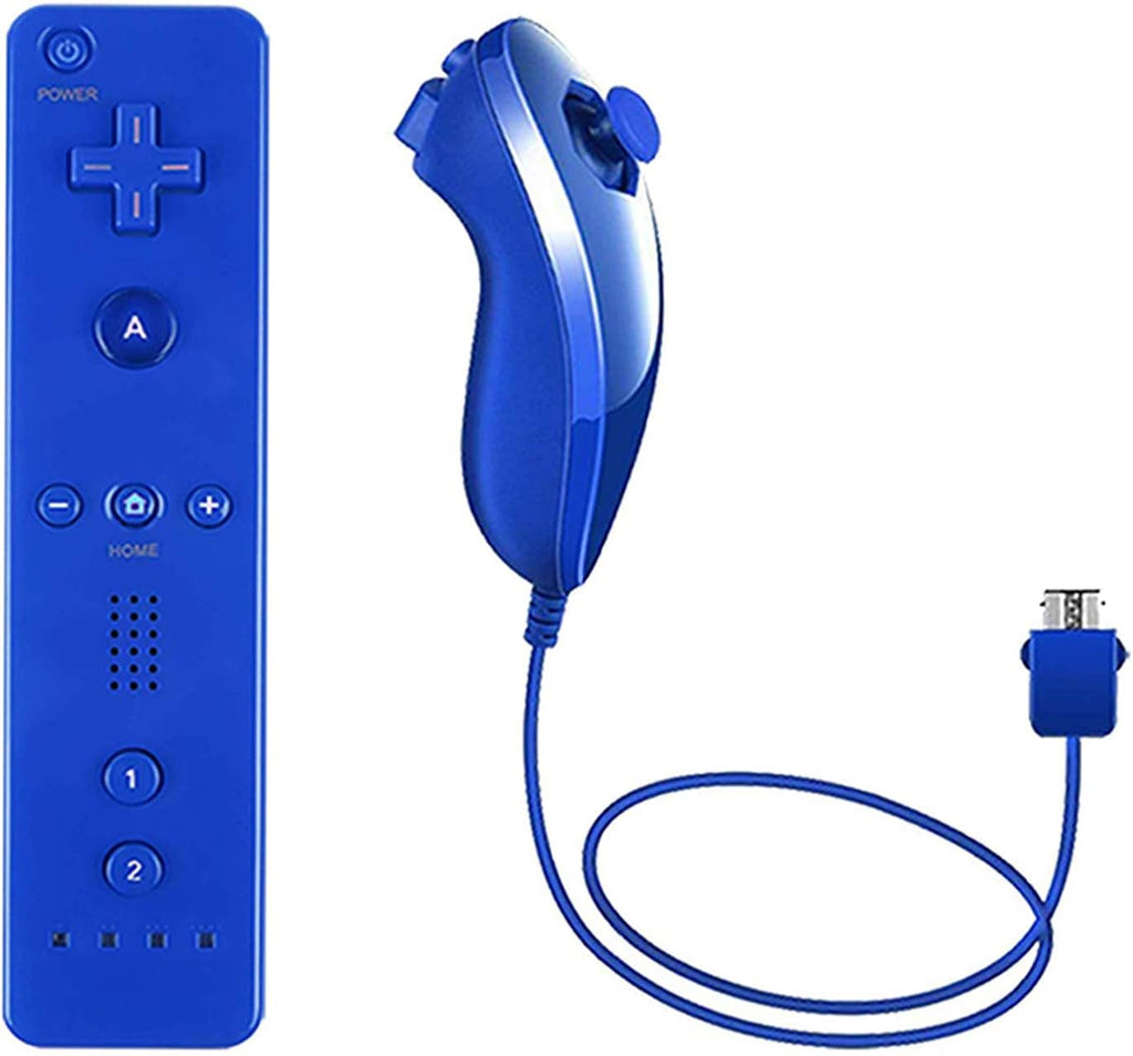 2 Pack Wii Remote Controller and Nunchuck with Silicone Case and Wrist Strap I44342