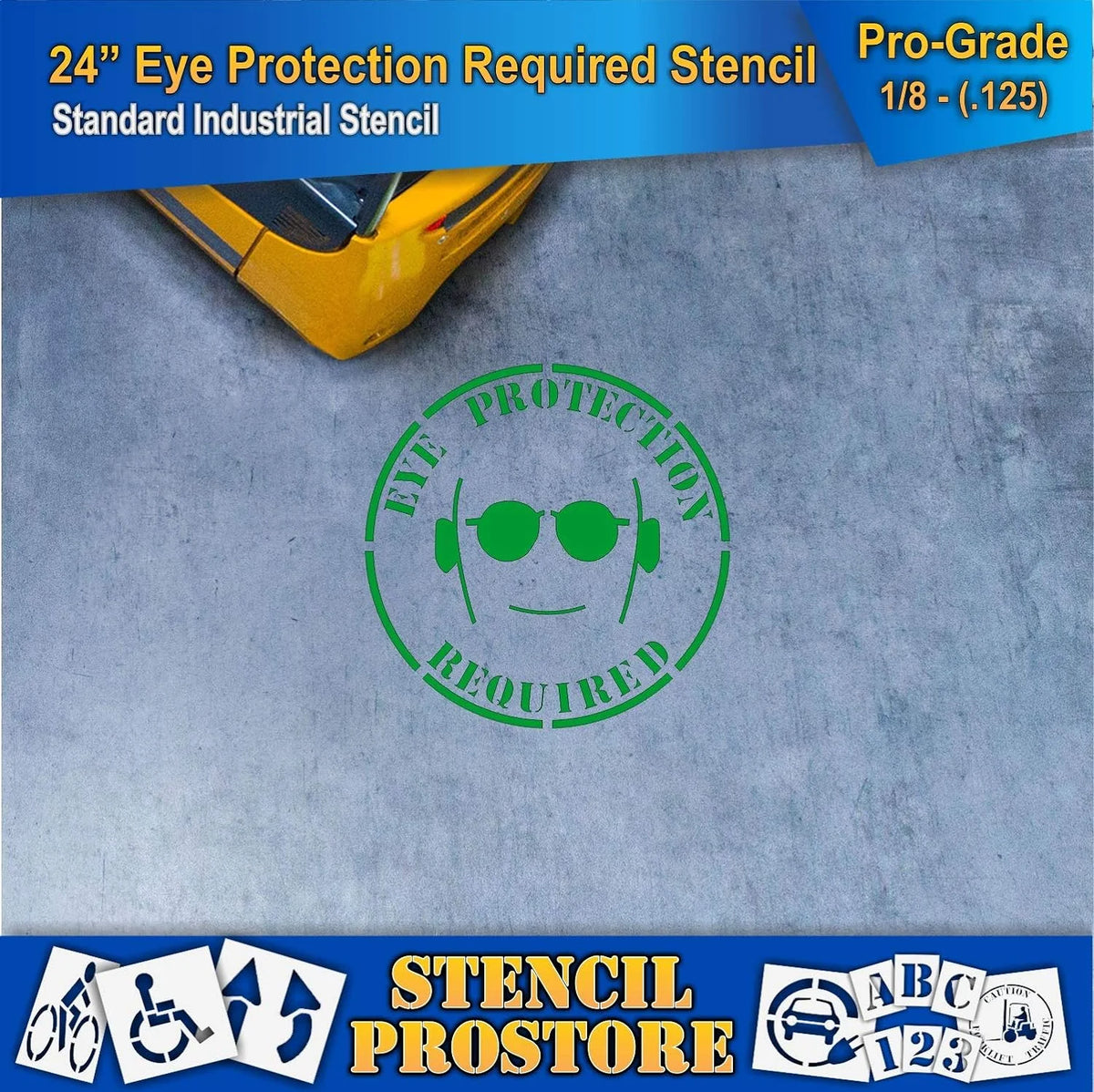 24 Inch Eye Protection Floor Marking Stencil Y96189