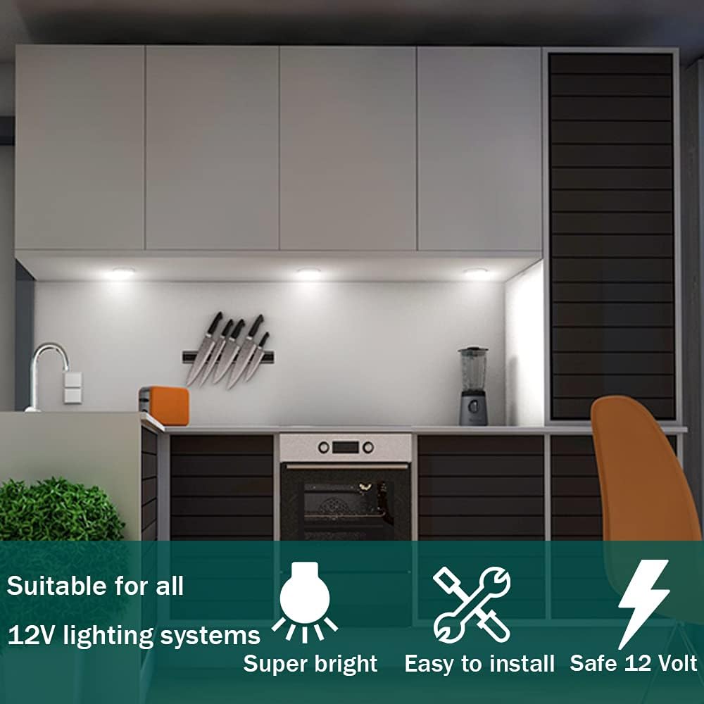 12V 3 inch 4000k Cool White LED Recessed Ceiling Light (6 Pack) S221237