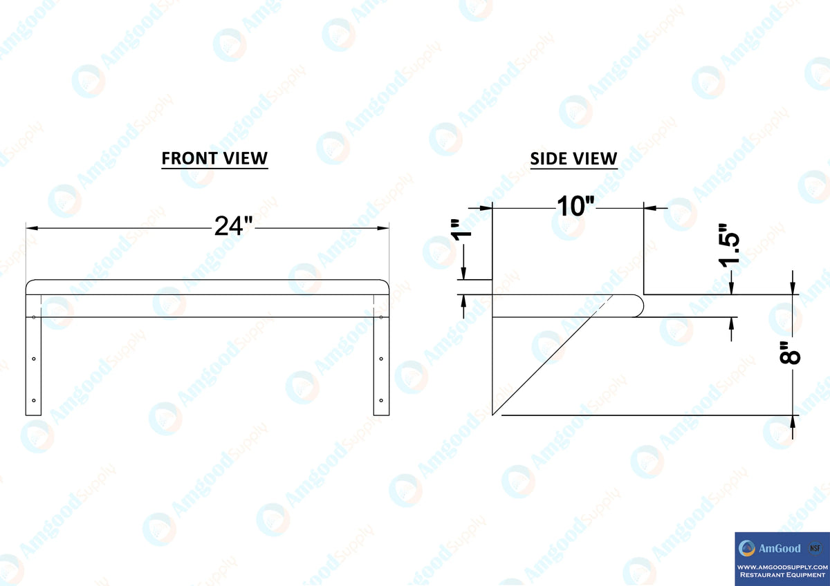 24" Long x 10" Deep Stainless Steel Wall Shelf G15116