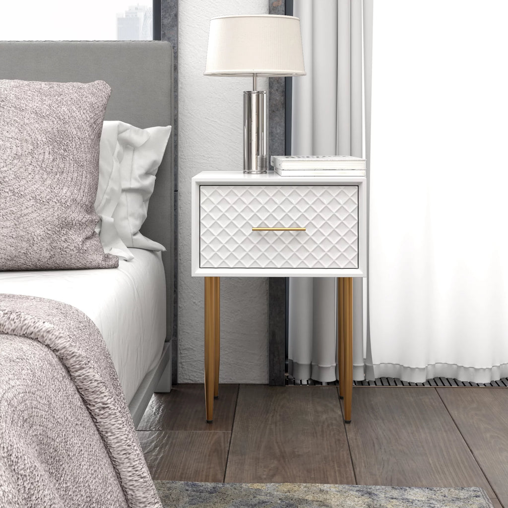 White Drawer Nightstand G265857