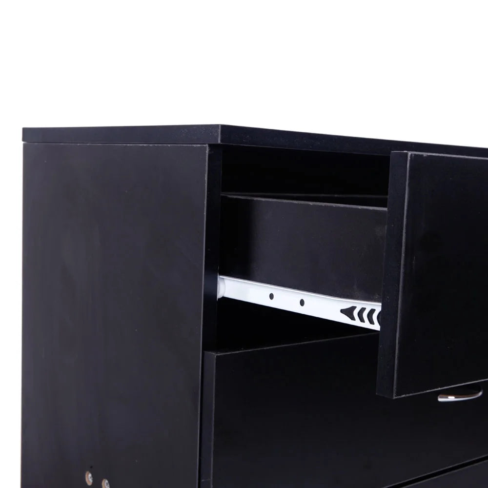 Black 4-Drawer MDF Wood Dresser M87204