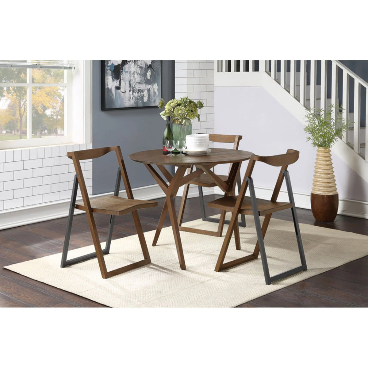 Adjustable Round Wood Dining Coffee Table P19453