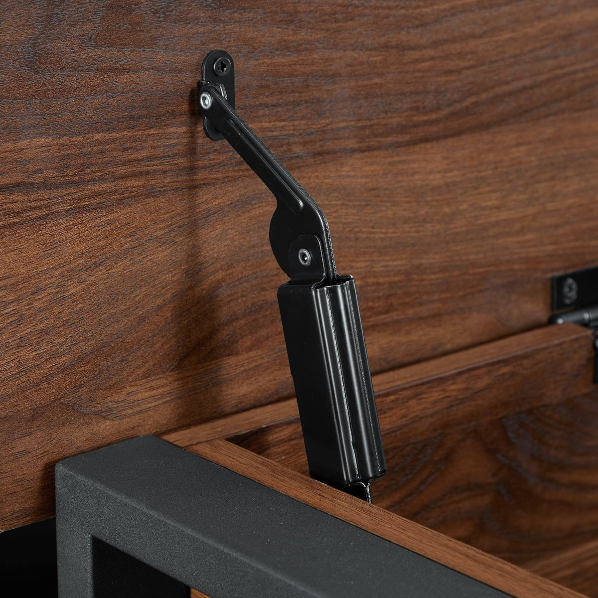 Dark Walnut Lift-Top Storage Bench D28055
