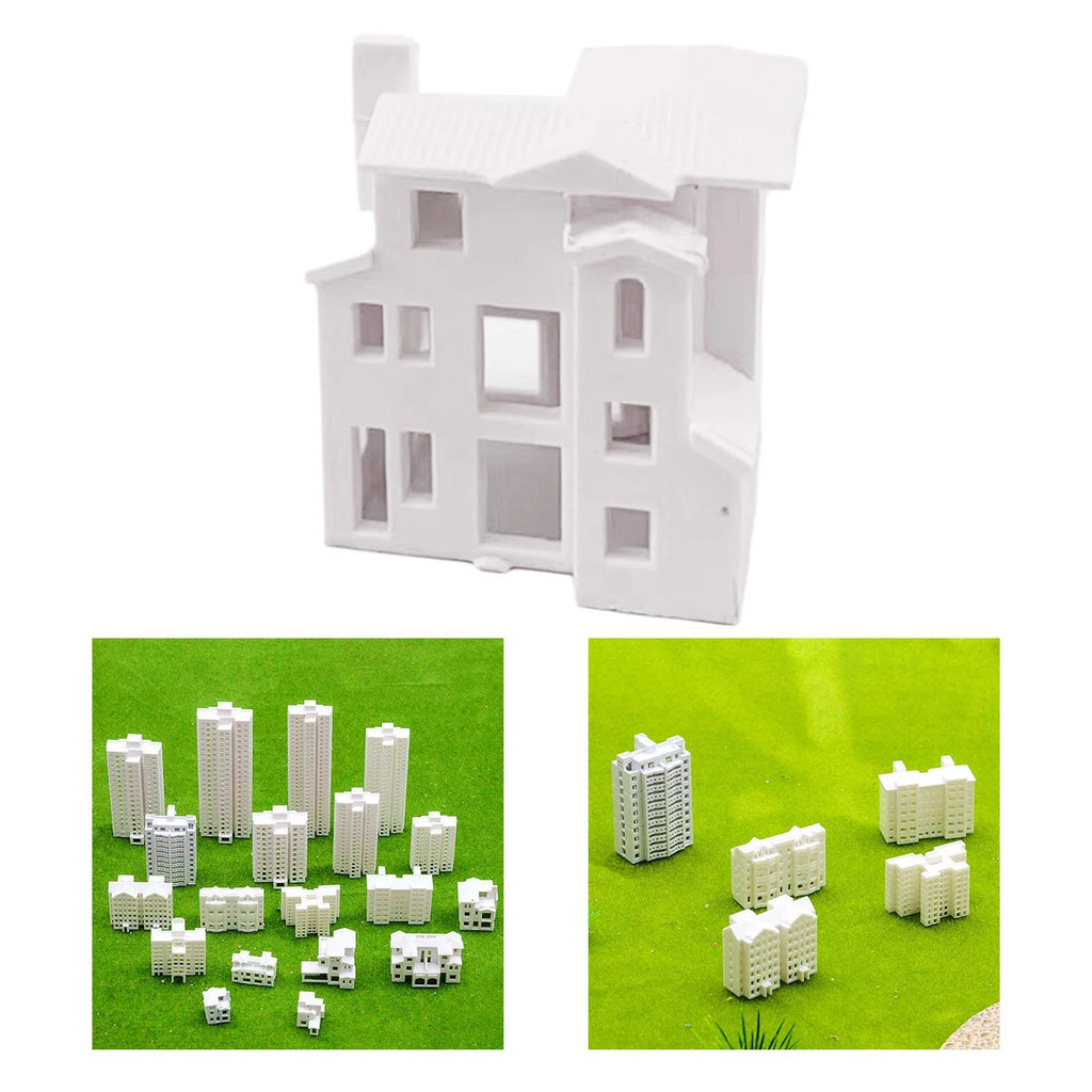 Miniature Dollhouse Scenes Building Train Unpainted House Decoration A106189