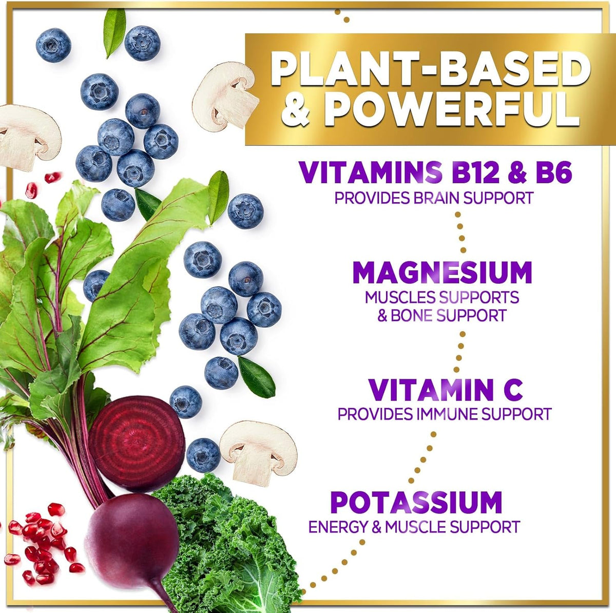Super Greens Powder with Spirulina, Chlorella, Mushrooms, Antioxidants & Digestive Enzymes - 30 Servings W5648