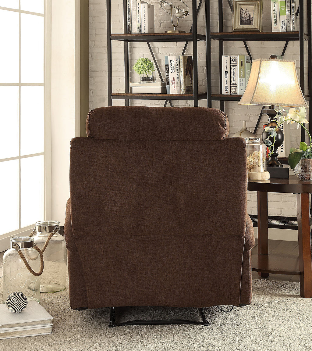 Chocolate Velvet Recliner L115