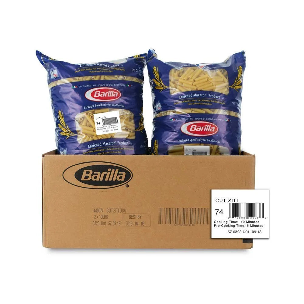 Ziti Cut Pasta 10 Pound 2 Case U339