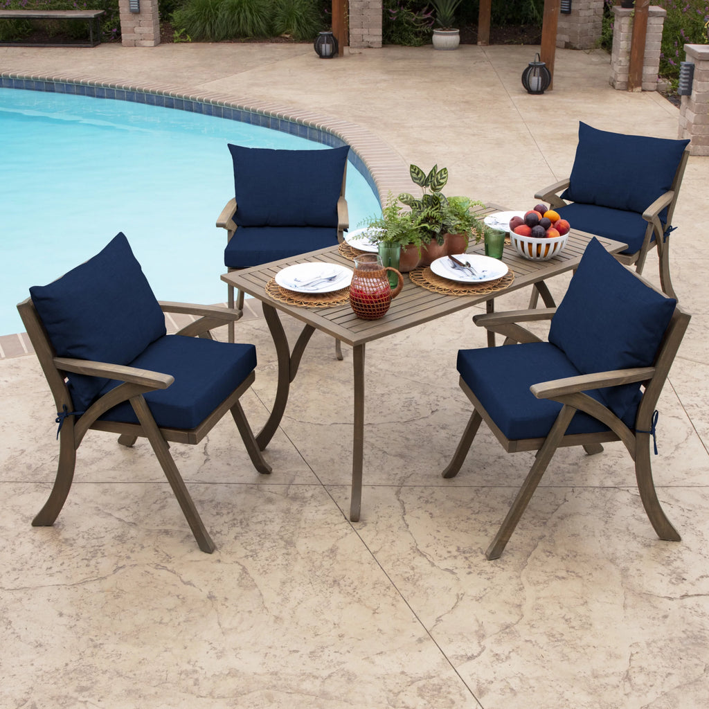 Sapphire Blue Outdoor Dining Chair Cushion Set 21 x 21 U634