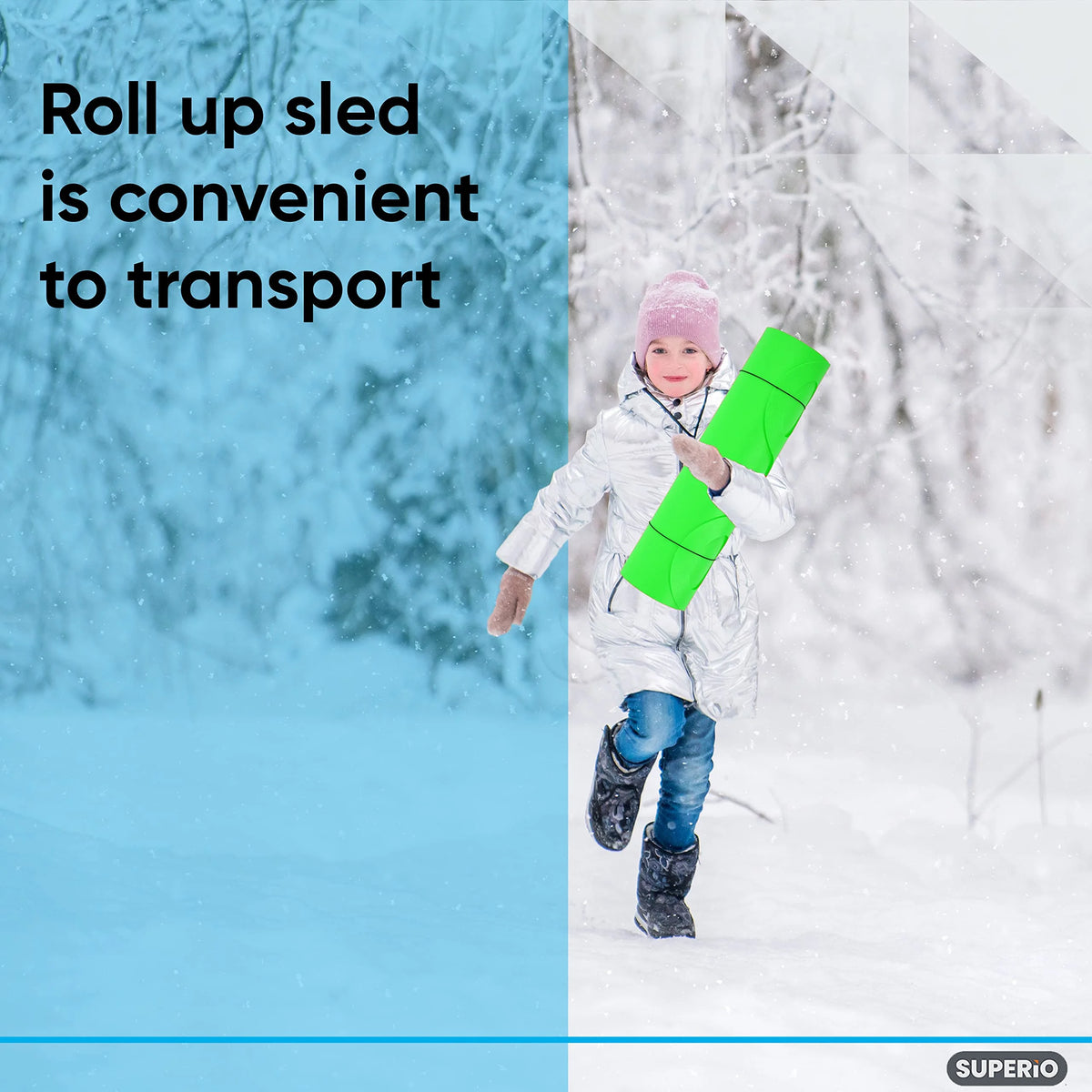 3 Pack Green Kids Snow Sled T48914
