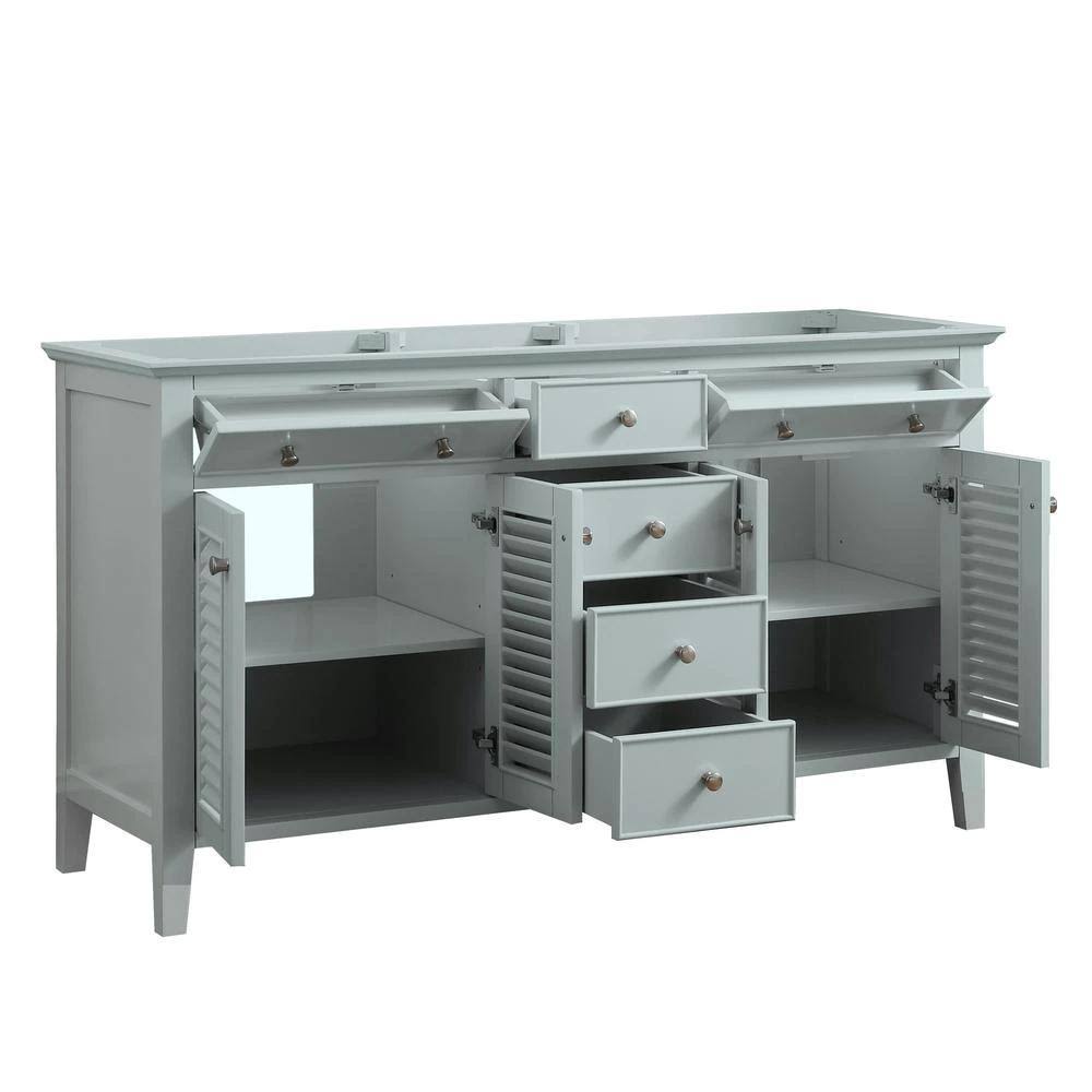 60 in. Light Green Bathroom Vanity Cabinet D736