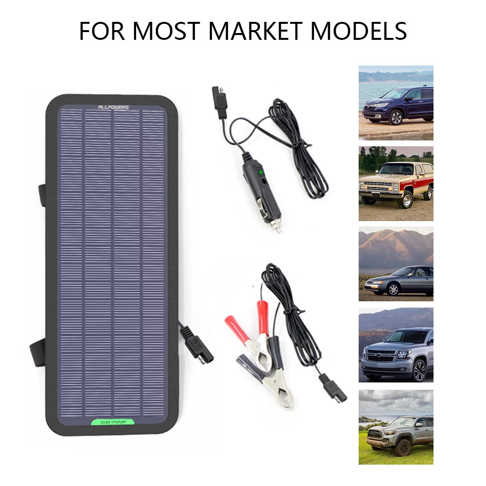 5W 12V 18V Solar Battery Maintainer Portable Solar Panel Kit V6198
