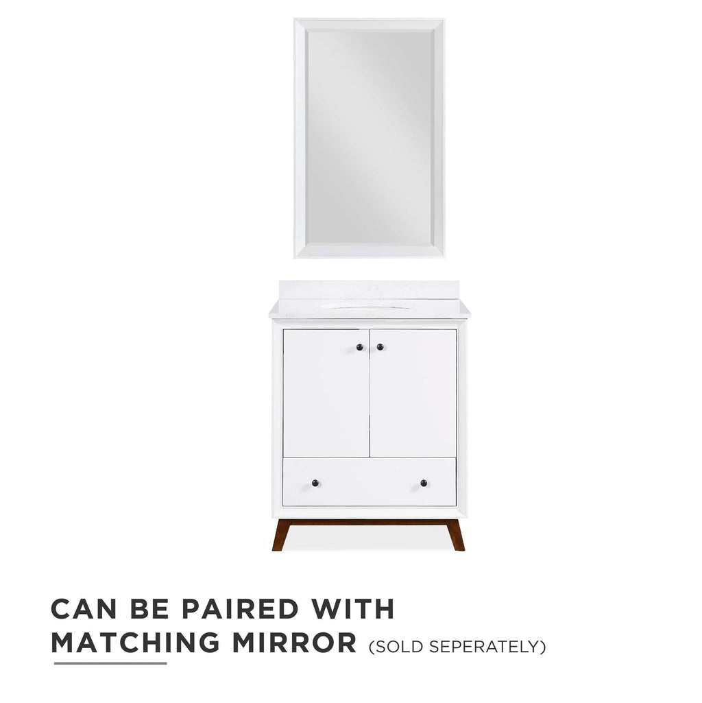 30 Inch White Bathroom Vanity with Sink J3752