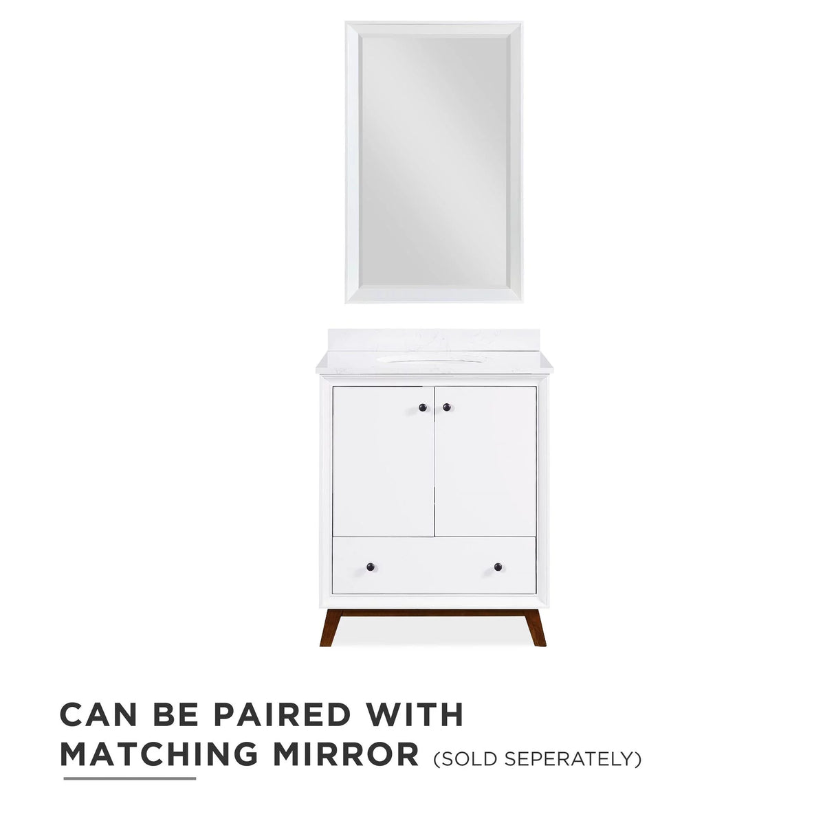 30 Inch White Bathroom Vanity with Sink J3752