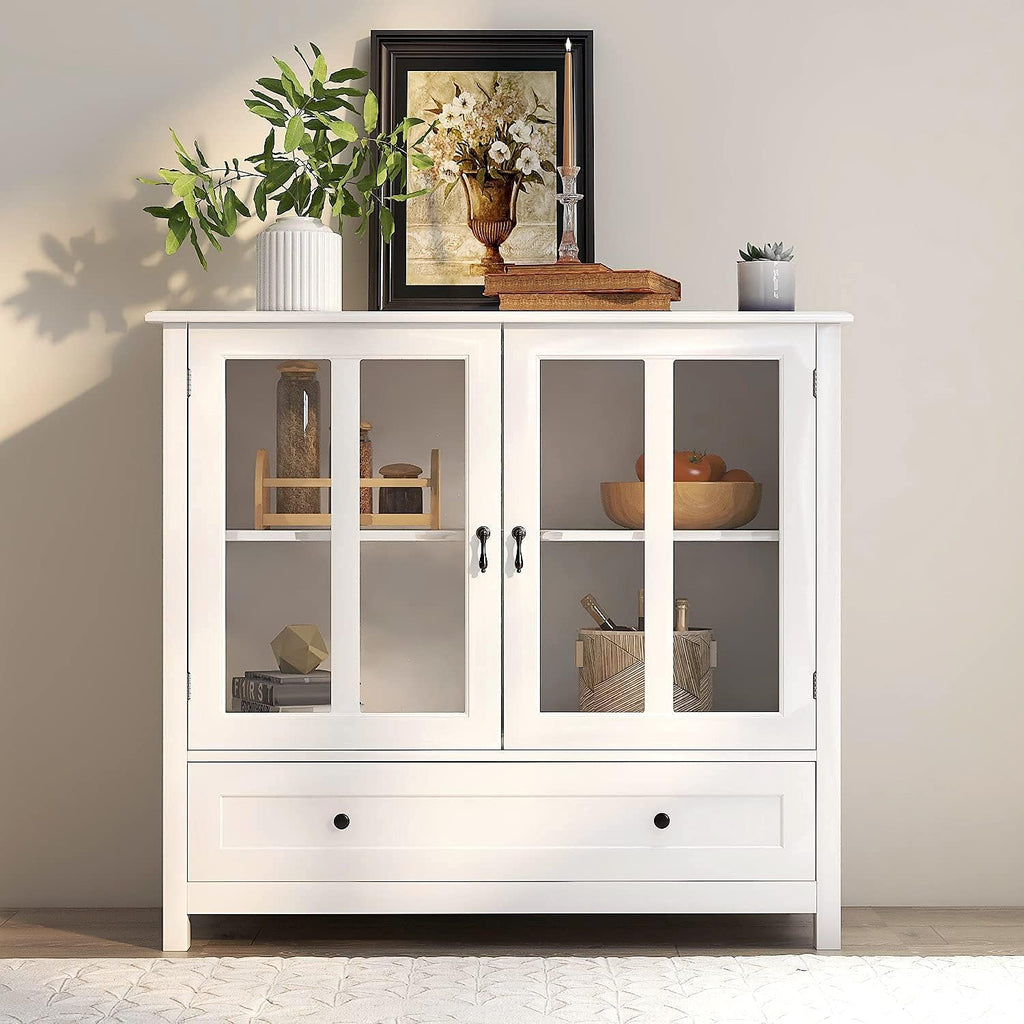 Brown Glass Door Storage Cabinet Z145