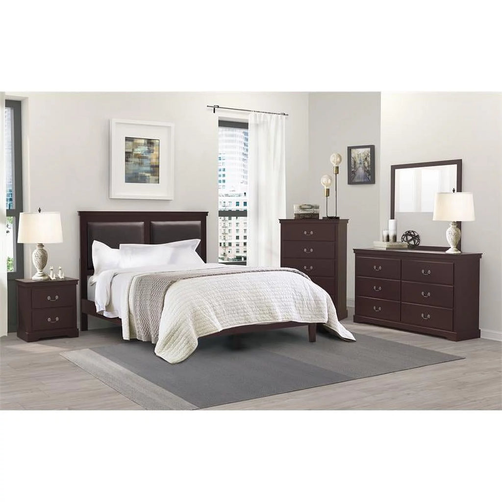 Cherry 2-Drawers Traditional Wood Nightstand A315
